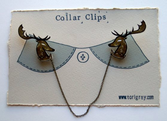 ToriGrayIllustration Stag Collar Clips